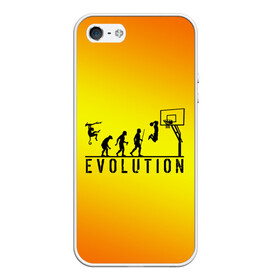 Чехол для iPhone 5/5S матовый с принтом Эволюция баскетбола в Петрозаводске, Силикон | Область печати: задняя сторона чехла, без боковых панелей | basketball | evolution | желтый | обезьяна человек | оранжевый | эволюция