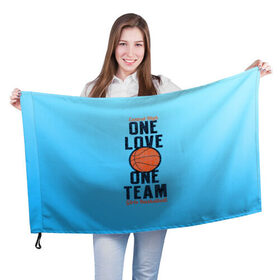 Флаг 3D с принтом Одна любовь, одна команда в Петрозаводске, 100% полиэстер | плотность ткани — 95 г/м2, размер — 67 х 109 см. Принт наносится с одной стороны | basketball | love | team | мяч