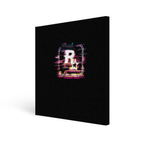Холст квадратный с принтом Rockstar Noise в Петрозаводске, 100% ПВХ |  | Тематика изображения на принте: auto | dead | grand | gta | red | redemption | theft | гта | рокстар