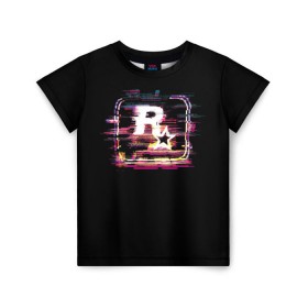 Детская футболка 3D с принтом Rockstar Noise в Петрозаводске, 100% гипоаллергенный полиэфир | прямой крой, круглый вырез горловины, длина до линии бедер, чуть спущенное плечо, ткань немного тянется | auto | dead | grand | gta | red | redemption | theft | гта | рокстар