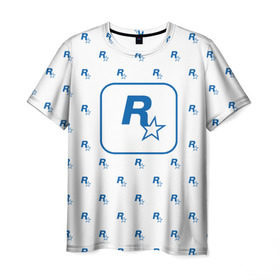 Мужская футболка 3D с принтом Rockstar в Петрозаводске, 100% полиэфир | прямой крой, круглый вырез горловины, длина до линии бедер | 