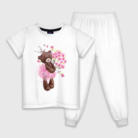 Детская пижама хлопок с принтом Цветы в Петрозаводске, 100% хлопок |  брюки и футболка прямого кроя, без карманов, на брюках мягкая резинка на поясе и по низу штанин
 | акварель | балерина | девочка | игрушка | медведь | мило | мимими | пачка | плюшевый | рисунок | розы | сердце | теди
