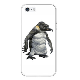 Чехол для iPhone 5/5S матовый с принтом Пингвинопитек в Петрозаводске, Силикон | Область печати: задняя сторона чехла, без боковых панелей | лженаука | пингвин