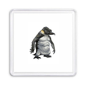 Магнит 55*55 с принтом Пингвинопитек в Петрозаводске, Пластик | Размер: 65*65 мм; Размер печати: 55*55 мм | Тематика изображения на принте: лженаука | пингвин