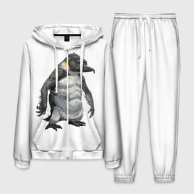 Мужской костюм 3D с принтом Пингвинопитек в Петрозаводске, 100% полиэстер | Манжеты и пояс оформлены тканевой резинкой, двухслойный капюшон со шнурком для регулировки, карманы спереди | лженаука | пингвин