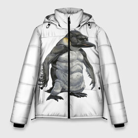 Мужская зимняя куртка 3D с принтом Пингвинопитек в Петрозаводске, верх — 100% полиэстер; подкладка — 100% полиэстер; утеплитель — 100% полиэстер | длина ниже бедра, свободный силуэт Оверсайз. Есть воротник-стойка, отстегивающийся капюшон и ветрозащитная планка. 

Боковые карманы с листочкой на кнопках и внутренний карман на молнии. | Тематика изображения на принте: лженаука | пингвин
