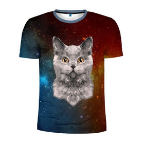 Мужская футболка 3D спортивная с принтом Кот в космосе! в Петрозаводске, 100% полиэстер с улучшенными характеристиками | приталенный силуэт, круглая горловина, широкие плечи, сужается к линии бедра | Тематика изображения на принте: 3d | cat | арт | взгляд | вселенная | звезды | земля | космос | кот | кот хипстер | котёнок | котятки | котятушки | кошечки | кошка | мордочка | плеяды | пространство | созвездие
