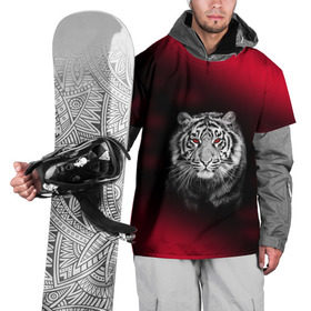 Накидка на куртку 3D с принтом Тигр красные глаза в Петрозаводске, 100% полиэстер |  |  хищник | багровый | большая кошка | глаза. красные | красный | кровавый | тигр