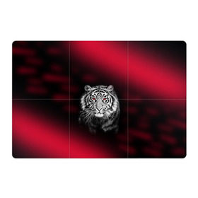 Магнитный плакат 3Х2 с принтом Тигр красные глаза в Петрозаводске, Полимерный материал с магнитным слоем | 6 деталей размером 9*9 см |  хищник | багровый | большая кошка | глаза. красные | красный | кровавый | тигр