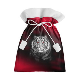 Подарочный 3D мешок с принтом Тигр красные глаза в Петрозаводске, 100% полиэстер | Размер: 29*39 см |  хищник | багровый | большая кошка | глаза. красные | красный | кровавый | тигр