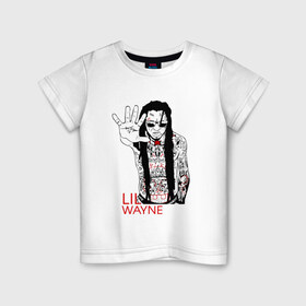 Детская футболка хлопок с принтом Lil Wayne 1 в Петрозаводске, 100% хлопок | круглый вырез горловины, полуприлегающий силуэт, длина до линии бедер | lil wayne | rap | лил уэйн | рэп | хип хоп