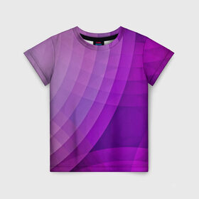 Детская футболка 3D с принтом Фиолетовые волны в Петрозаводске, 100% гипоаллергенный полиэфир | прямой крой, круглый вырез горловины, длина до линии бедер, чуть спущенное плечо, ткань немного тянется | круги | фиолетовый геометрия
