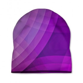 Шапка 3D с принтом Фиолетовые волны в Петрозаводске, 100% полиэстер | универсальный размер, печать по всей поверхности изделия | круги | фиолетовый геометрия