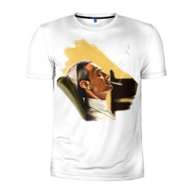 Мужская футболка 3D спортивная с принтом The Young Pope в Петрозаводске, 100% полиэстер с улучшенными характеристиками | приталенный силуэт, круглая горловина, широкие плечи, сужается к линии бедра | Тематика изображения на принте: young pope | джуд | лоу | молодой папа