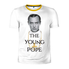 Мужская футболка 3D спортивная с принтом The Young Pope в Петрозаводске, 100% полиэстер с улучшенными характеристиками | приталенный силуэт, круглая горловина, широкие плечи, сужается к линии бедра | young pope | джуд | лоу | молодой папа