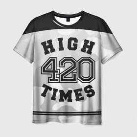 Мужская футболка 3D с принтом High Times 420 Camo в Петрозаводске, 100% полиэфир | прямой крой, круглый вырез горловины, длина до линии бедер | camouflage | камо | камуфляж