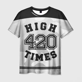 Мужская футболка 3D с принтом High Times 420 Camo в Петрозаводске, 100% полиэфир | прямой крой, круглый вырез горловины, длина до линии бедер | Тематика изображения на принте: camouflage | камо | камуфляж