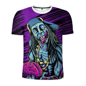 Мужская футболка 3D спортивная с принтом Lil Wayne 5 в Петрозаводске, 100% полиэстер с улучшенными характеристиками | приталенный силуэт, круглая горловина, широкие плечи, сужается к линии бедра | lil wayne | rap | лил уэйн | рэп | хип хоп
