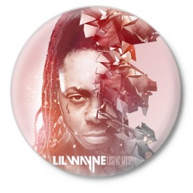 Значок с принтом Lil Wayne 7 в Петрозаводске,  металл | круглая форма, металлическая застежка в виде булавки | 