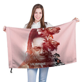 Флаг 3D с принтом Lil Wayne 7 в Петрозаводске, 100% полиэстер | плотность ткани — 95 г/м2, размер — 67 х 109 см. Принт наносится с одной стороны | 