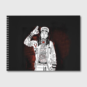 Альбом для рисования с принтом Lil Wayne 3 в Петрозаводске, 100% бумага
 | матовая бумага, плотность 200 мг. | lil wayne | rap | лил уэйн | рэп | хип хоп