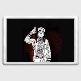 Магнит 45*70 с принтом Lil Wayne 3 в Петрозаводске, Пластик | Размер: 78*52 мм; Размер печати: 70*45 | Тематика изображения на принте: lil wayne | rap | лил уэйн | рэп | хип хоп