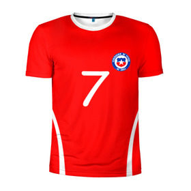 Мужская футболка 3D спортивная с принтом Chile в Петрозаводске, 100% полиэстер с улучшенными характеристиками | приталенный силуэт, круглая горловина, широкие плечи, сужается к линии бедра | alexis | chile | санчес алексис | сборная чили | футбол