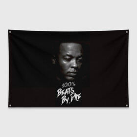 Флаг-баннер с принтом Dr Dre в Петрозаводске, 100% полиэстер | размер 67 х 109 см, плотность ткани — 95 г/м2; по краям флага есть четыре люверса для крепления | dr. dre | rap | андре ромелл янг | джи фанк. | доктор дре | доктор дрэ | рэп