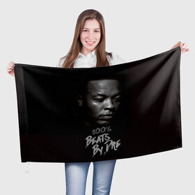 Флаг 3D с принтом Dr.Dre в Петрозаводске, 100% полиэстер | плотность ткани — 95 г/м2, размер — 67 х 109 см. Принт наносится с одной стороны | dr. dre | rap | андре ромелл янг | джи фанк. | доктор дре | доктор дрэ | рэп