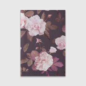 Обложка для паспорта матовая кожа с принтом Цветы в Петрозаводске, натуральная матовая кожа | размер 19,3 х 13,7 см; прозрачные пластиковые крепления | flowers | розы | цветы