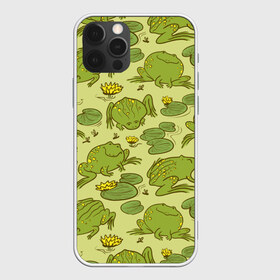 Чехол для iPhone 12 Pro Max с принтом Лягухи в Петрозаводске, Силикон |  | болото | жабы | квакухи | кувшинки | лягушки | паттерн