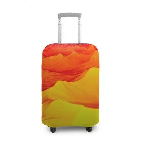 Чехол для чемодана 3D с принтом Пустыня в Петрозаводске, 86% полиэфир, 14% спандекс | двустороннее нанесение принта, прорези для ручек и колес | 3d | narure | summer | yellow | вечер | жара | закат | насыпи | песок | пустыня | солнце