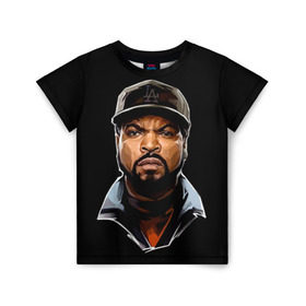 Детская футболка 3D с принтом Ice Cube 1 в Петрозаводске, 100% гипоаллергенный полиэфир | прямой крой, круглый вырез горловины, длина до линии бедер, чуть спущенное плечо, ткань немного тянется | Тематика изображения на принте: ice cube | oshea jackson | rap | айс кьюб | гангста рэп | о’ши дже́ксон | рэп