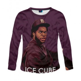 Женский лонгслив 3D с принтом Ice Cube 5 в Петрозаводске, 100% полиэстер | длинные рукава, круглый вырез горловины, полуприлегающий силуэт | ice cube | oshea jackson | rap | айс кьюб | гангста рэп | о’ши дже́ксон | рэп