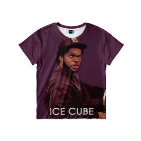 Детская футболка 3D с принтом Ice Cube 5 в Петрозаводске, 100% гипоаллергенный полиэфир | прямой крой, круглый вырез горловины, длина до линии бедер, чуть спущенное плечо, ткань немного тянется | Тематика изображения на принте: ice cube | oshea jackson | rap | айс кьюб | гангста рэп | о’ши дже́ксон | рэп