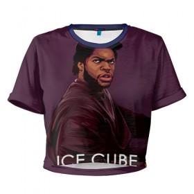 Женская футболка 3D укороченная с принтом Ice Cube 5 в Петрозаводске, 100% полиэстер | круглая горловина, длина футболки до линии талии, рукава с отворотами | ice cube | oshea jackson | rap | айс кьюб | гангста рэп | о’ши дже́ксон | рэп