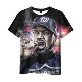 Мужская футболка 3D с принтом Ice Cube 4 в Петрозаводске, 100% полиэфир | прямой крой, круглый вырез горловины, длина до линии бедер | Тематика изображения на принте: ice cube | oshea jackson | rap | айс кьюб | гангста рэп | о’ши дже́ксон | рэп
