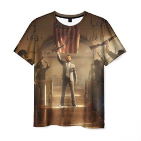 Мужская футболка 3D с принтом Gun в Петрозаводске, 100% полиэфир | прямой крой, круглый вырез горловины, длина до линии бедер | far cry | far cry 5 | фар край