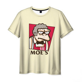 Мужская футболка 3D с принтом Моррис в Петрозаводске, 100% полиэфир | прямой крой, круглый вырез горловины, длина до линии бедер | donut | homer | morris | simpson | барт | гомер | мардж | мо сизлак | моррис | пончик | симпсон | симпсоны