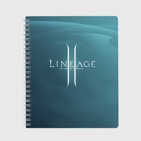 Тетрадь с принтом LineAge II в Петрозаводске, 100% бумага | 48 листов, плотность листов — 60 г/м2, плотность картонной обложки — 250 г/м2. Листы скреплены сбоку удобной пружинной спиралью. Уголки страниц и обложки скругленные. Цвет линий — светло-серый
 | Тематика изображения на принте: l2 | la 2 | lineage | lineage 2 | lineage ii | линейка