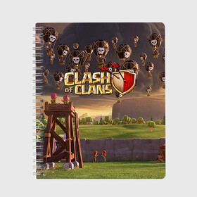 Тетрадь с принтом Clash of clans 3 в Петрозаводске, 100% бумага | 48 листов, плотность листов — 60 г/м2, плотность картонной обложки — 250 г/м2. Листы скреплены сбоку удобной пружинной спиралью. Уголки страниц и обложки скругленные. Цвет линий — светло-серый
 | clash of clans | игры | клэш оф кланс