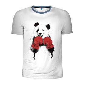 Мужская футболка 3D спортивная с принтом Панда боксер в Петрозаводске, 100% полиэстер с улучшенными характеристиками | приталенный силуэт, круглая горловина, широкие плечи, сужается к линии бедра | бамбук | бамбуковый медведь | бокс | боксерские | брызги | енот | животное | коала | красивый | красная книга | кунгфу | медведь | милый | мишка | очки | панда | перчатки | пот | прикол | прикольный