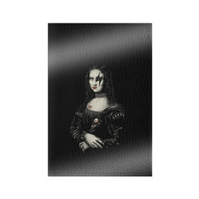 Обложка для паспорта матовая кожа с принтом Мона Лиза Kiss в Петрозаводске, натуральная матовая кожа | размер 19,3 х 13,7 см; прозрачные пластиковые крепления | Тематика изображения на принте: джин симмонс | картина | пол стэнли | эйс фрейли