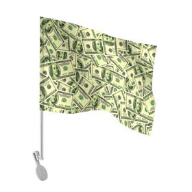 Флаг для автомобиля с принтом Benjamin Franklin в Петрозаводске, 100% полиэстер | Размер: 30*21 см | 3d | benjamin franklin | америка | богатство | валюта | денежные купюры | деньги | доллар | зеленые | сша | текстуры