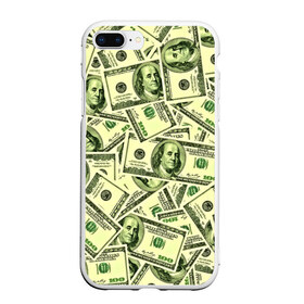 Чехол для iPhone 7Plus/8 Plus матовый с принтом Benjamin Franklin в Петрозаводске, Силикон | Область печати: задняя сторона чехла, без боковых панелей | Тематика изображения на принте: 3d | benjamin franklin | америка | богатство | валюта | денежные купюры | деньги | доллар | зеленые | сша | текстуры