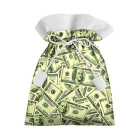 Подарочный 3D мешок с принтом Benjamin Franklin в Петрозаводске, 100% полиэстер | Размер: 29*39 см | 3d | benjamin franklin | америка | богатство | валюта | денежные купюры | деньги | доллар | зеленые | сша | текстуры