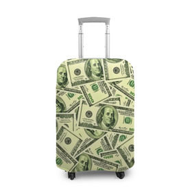 Чехол для чемодана 3D с принтом Benjamin Franklin в Петрозаводске, 86% полиэфир, 14% спандекс | двустороннее нанесение принта, прорези для ручек и колес | 3d | benjamin franklin | америка | богатство | валюта | денежные купюры | деньги | доллар | зеленые | сша | текстуры