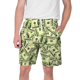 Мужские шорты 3D с принтом Benjamin Franklin в Петрозаводске,  полиэстер 100% | прямой крой, два кармана без застежек по бокам. Мягкая трикотажная резинка на поясе, внутри которой широкие завязки. Длина чуть выше колен | 3d | benjamin franklin | америка | богатство | валюта | денежные купюры | деньги | доллар | зеленые | сша | текстуры