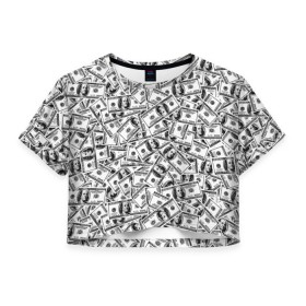 Женская футболка 3D укороченная с принтом Benjamin Franklin $ в Петрозаводске, 100% полиэстер | круглая горловина, длина футболки до линии талии, рукава с отворотами | 3d | benjamin franklin | америка | богатство | валюта | денежные купюры | деньги | доллар | зеленые | сша | текстуры