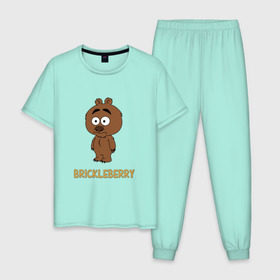 Мужская пижама хлопок с принтом Malloy (Brickleberry) в Петрозаводске, 100% хлопок | брюки и футболка прямого кроя, без карманов, на брюках мягкая резинка на поясе и по низу штанин
 | brickleberry | malloy